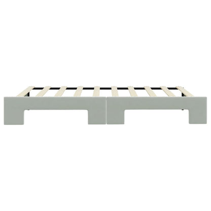 Slaapbank Fluweel Lichtgrijs 90 x 190 cm met onderschuifbed