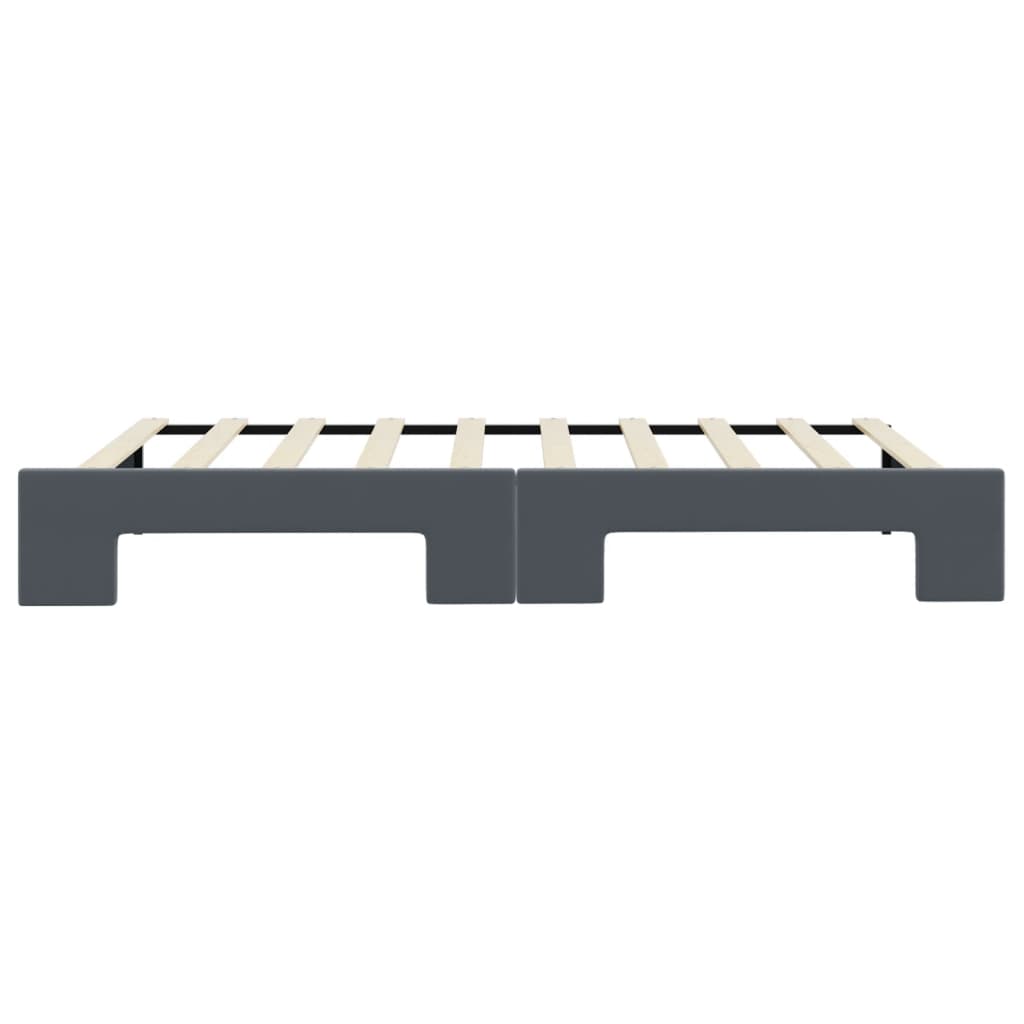 Slaapbank met onderschuifbed 90x190 cm fluweel donkergrijs