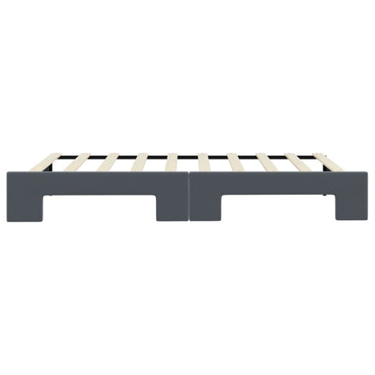 Slaapbank met onderschuifbed 90x190 cm fluweel donkergrijs