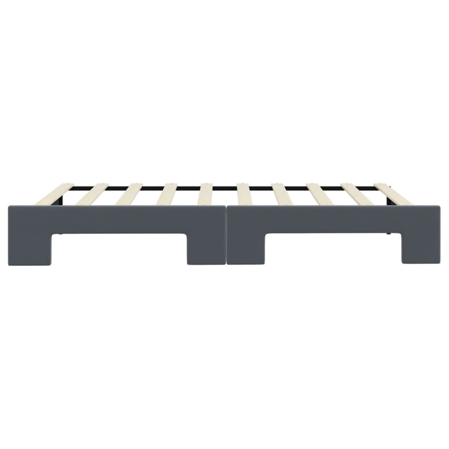 Slaapbank met onderschuifbed 90x190 cm fluweel donkergrijs