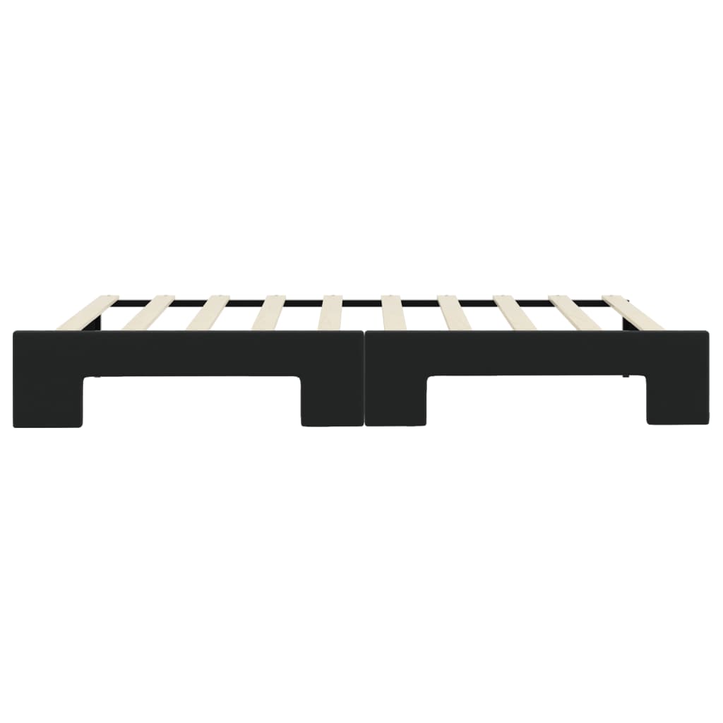 Slaapbank Fluweel 90 x 190 cm Zwart met onderschuifbed