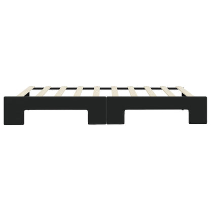 Slaapbank Fluweel 90 x 190 cm Zwart met onderschuifbed