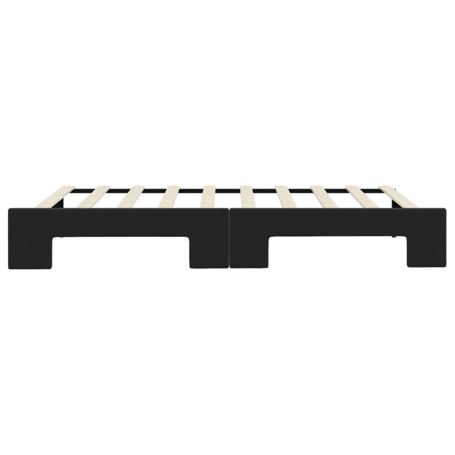 Slaapbank Fluweel 90 x 190 cm Zwart met onderschuifbed