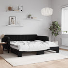 Slaapbank onderschuifbed 90x190 cm fluweel zwart