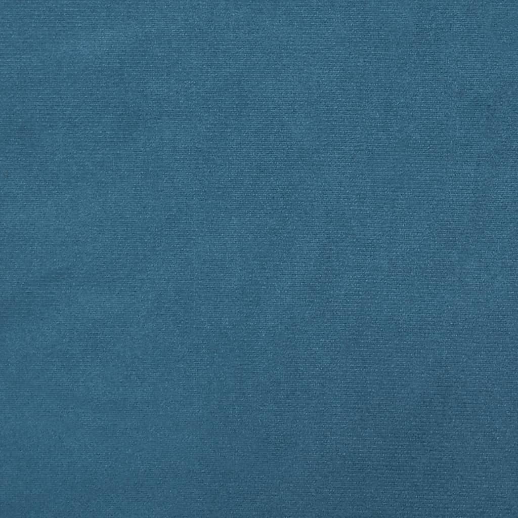 Slaapbank Onderschuifbed En Matrassen 90X200 Cm Fluweel Blauw 90 x 200 cm met onderschuifbed en matras