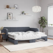 Slaapbank onderschuifbed 100x200 cm donkergrijs