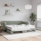 Slaapbank onderschuifbed 90x190 cm fluweel lichtgrijs