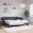Slaapbank onderschuifbed 90x190 cm fluweel donkergrijs