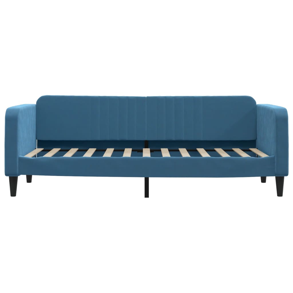 Slaapbank met onderschuifbed en lades 80x200 cm fluweel blauw