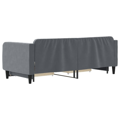 Slaapbank Onderschuifbed En Lades Fluweel 80 x 200 cm Donkergrijs
