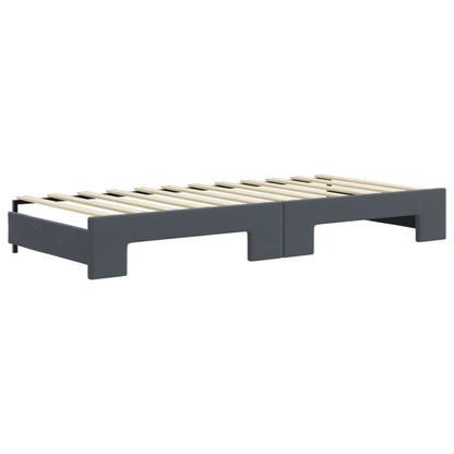 Slaapbank Onderschuifbed En Lades Fluweel 80 x 200 cm Donkergrijs