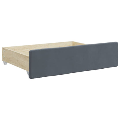 Slaapbank Onderschuifbed En Lades Fluweel 80 x 200 cm Donkergrijs