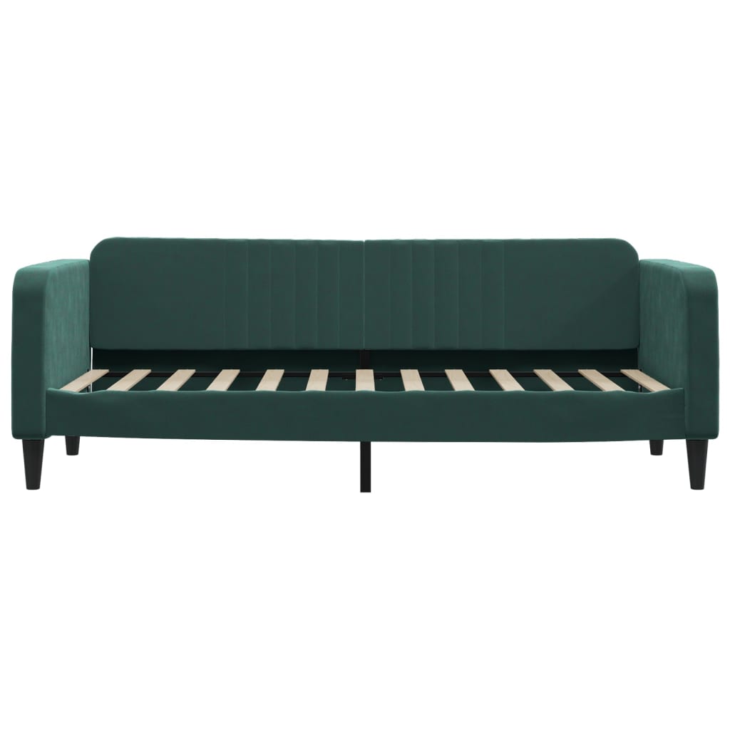 Slaapbank Onderschuifbed En Lades Fluweel Donkergroen 80 x 200 cm met onderschuifbed en lade