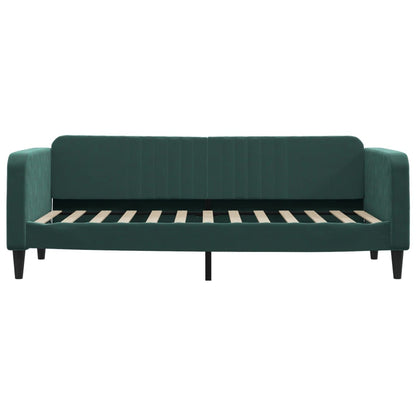 Slaapbank Onderschuifbed En Lades Fluweel Donkergroen 80 x 200 cm met onderschuifbed en lade