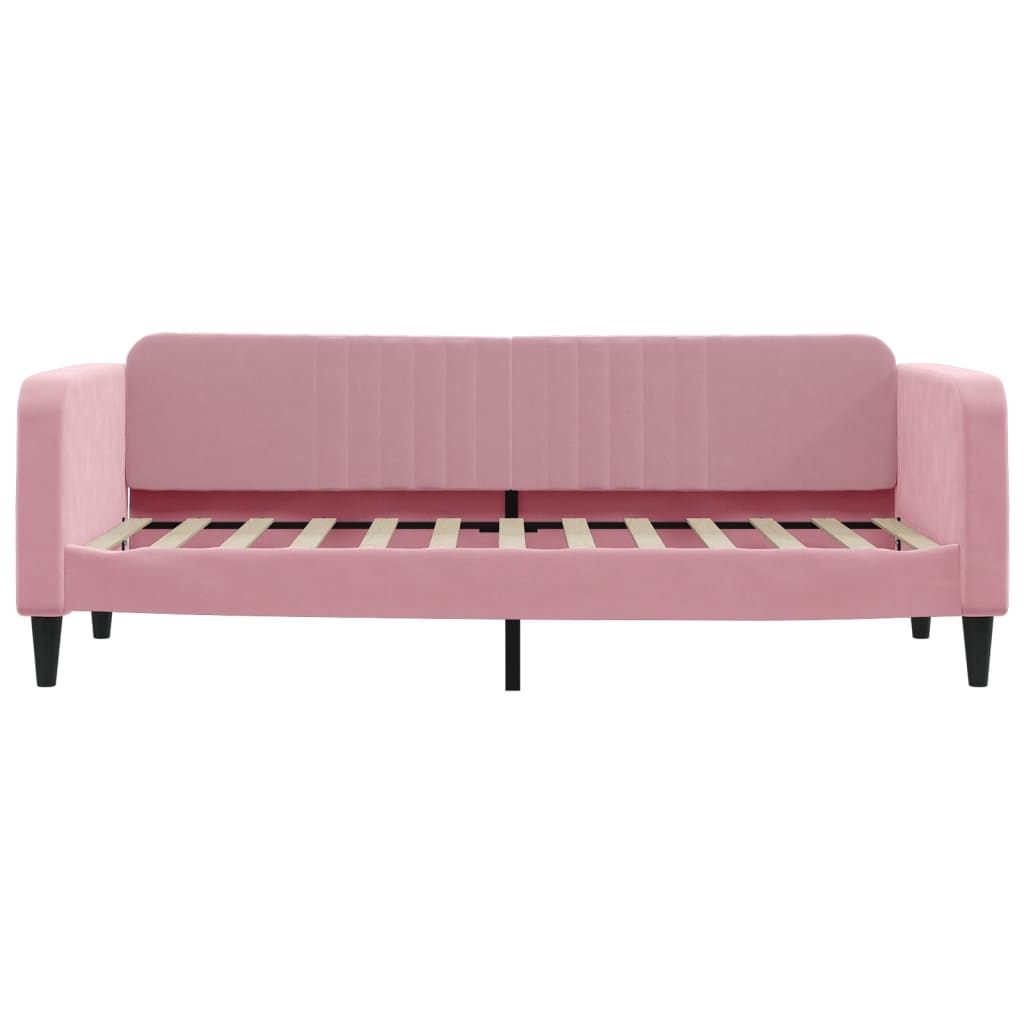 Slaapbank met onderschuifbed en lades 80x200 cm fluweel roze