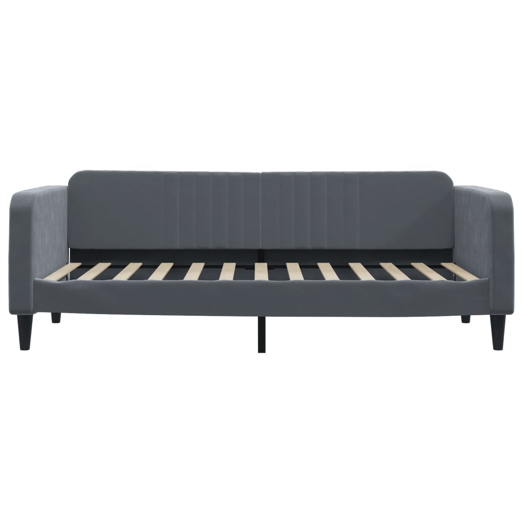 Slaapbank onderschuifbed en lades 90x200 cm fluweel donkergrijs
