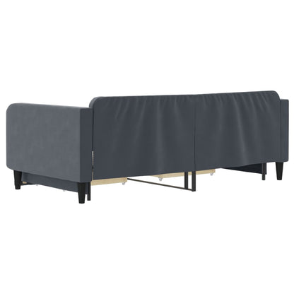 Slaapbank onderschuifbed lades 100x200 cm fluweel donkergrijs