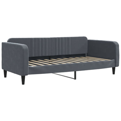 Slaapbank onderschuifbed lades 100x200 cm fluweel donkergrijs