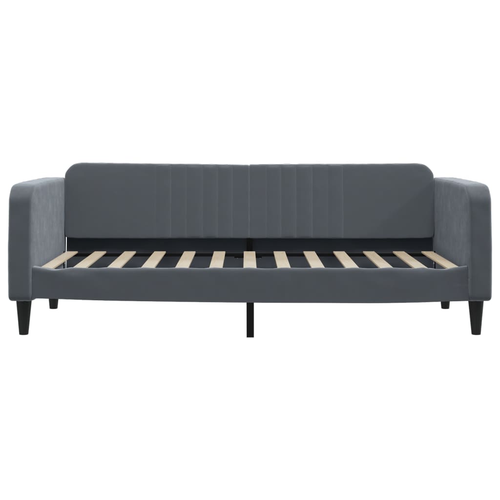 Slaapbank onderschuifbed lades 100x200 cm fluweel donkergrijs