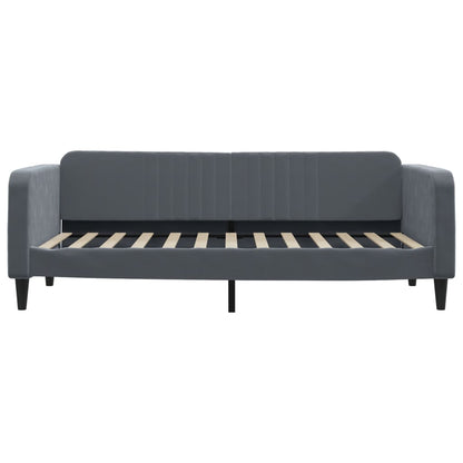 Slaapbank onderschuifbed lades 100x200 cm fluweel donkergrijs