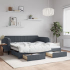 Slaapbank onderschuifbed 90x190 cm fluweel donkergrijs