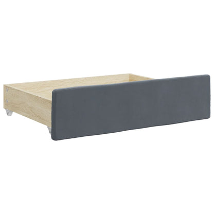 Slaapbank Onderschuifbed En Lades Fluweel 80 x 200 cm Donkergrijs