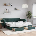 Slaapbank onderschuifbed 100x200 cm donkergroen fluweel