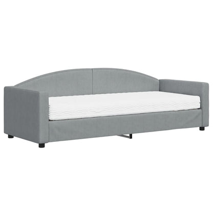 Slaapbank Stof 80 x 200 cm Lichtgrijs met matras