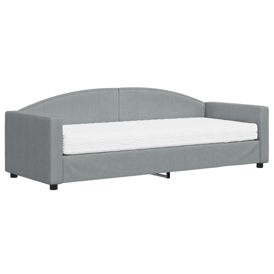 Slaapbank Stof 80 x 200 cm Lichtgrijs met matras
