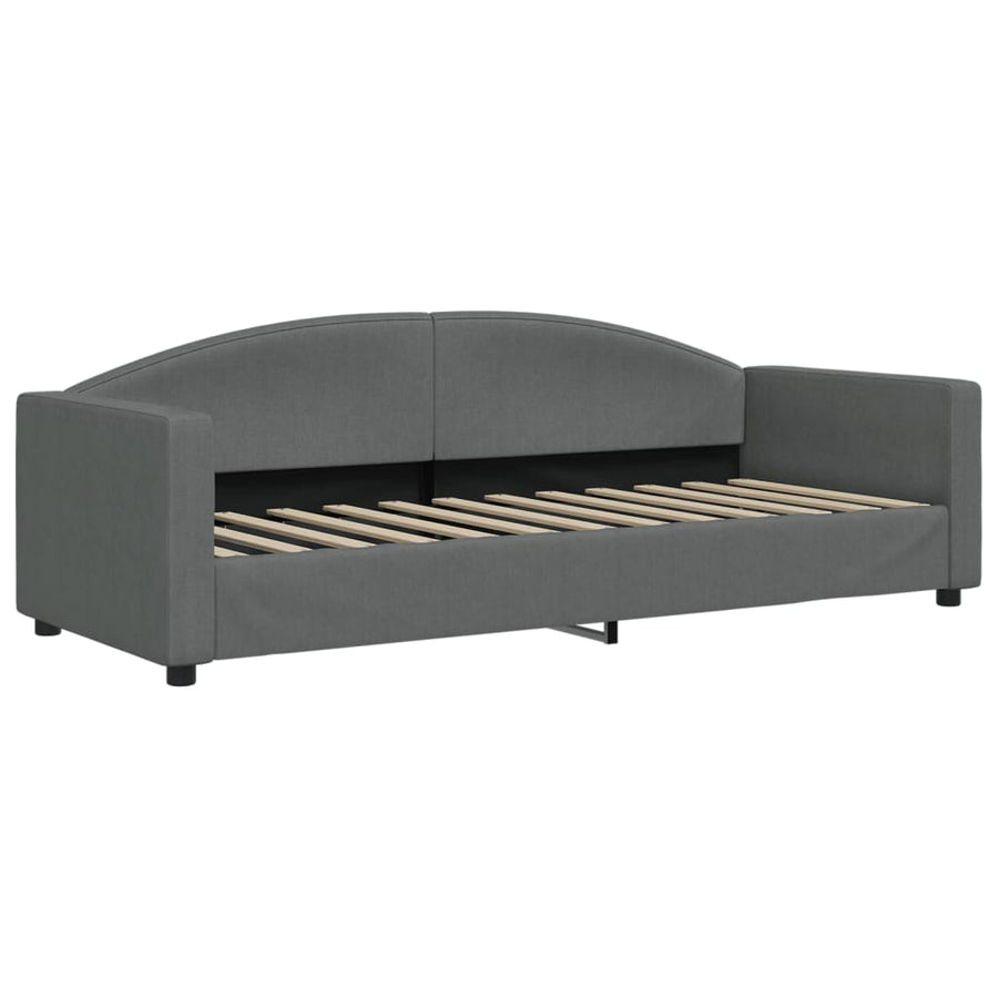 Slaapbank Stof 80 x 200 cm Donkergrijs met matras