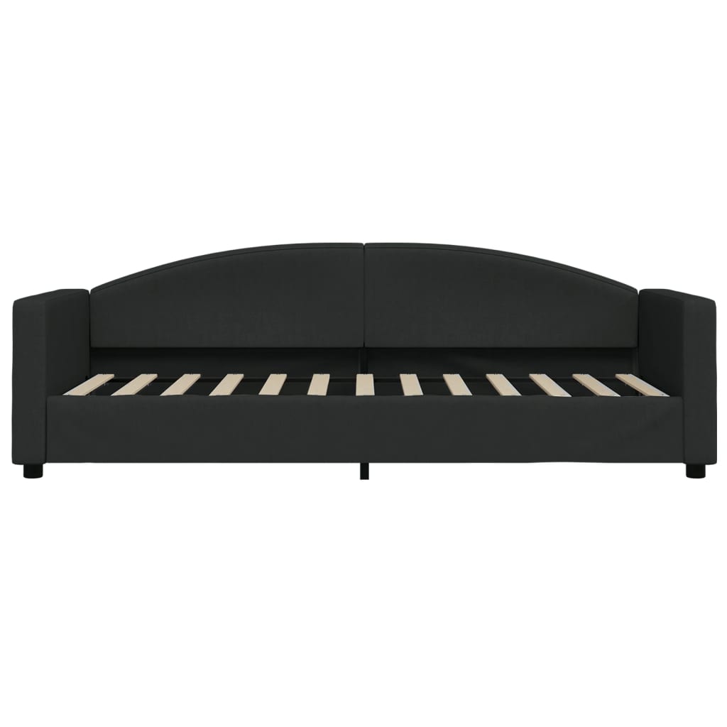 Slaapbank Stof 80 x 200 cm Zwart met matras