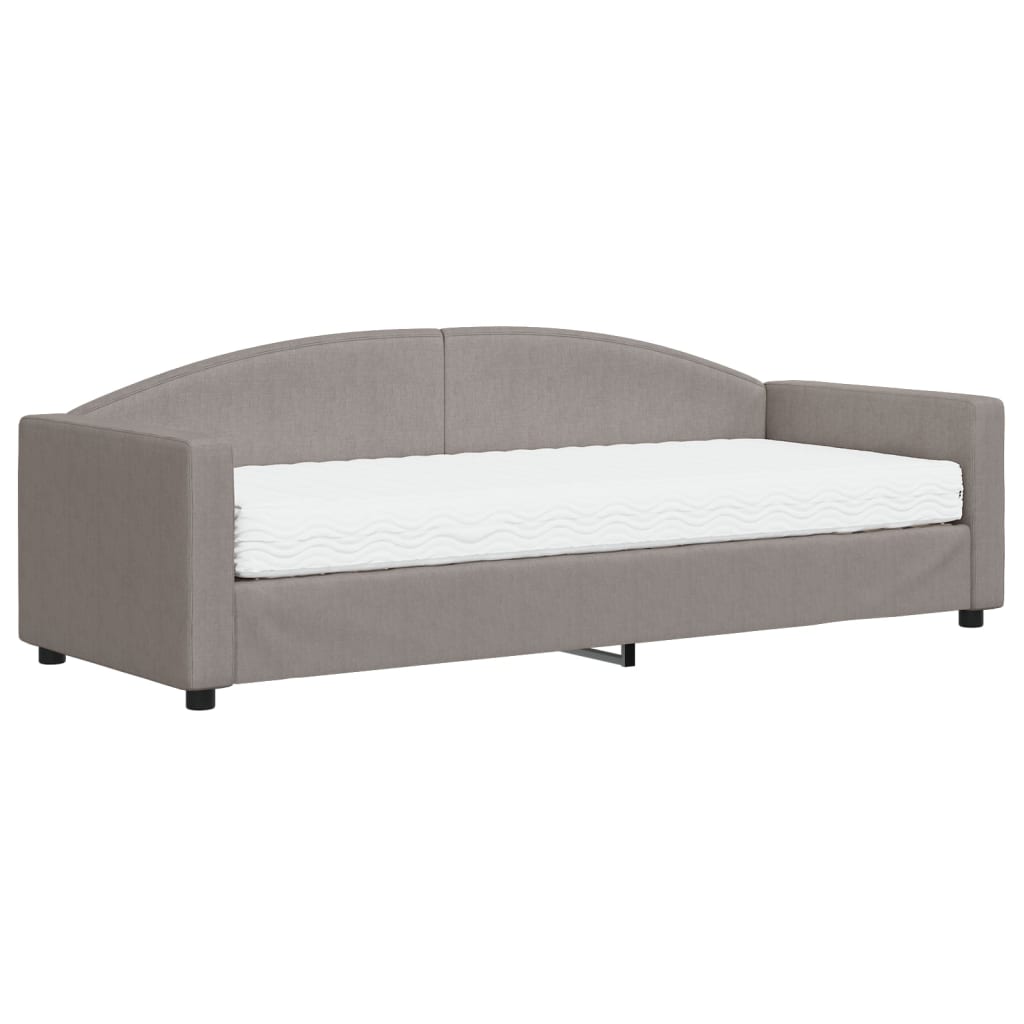 Slaapbank Stof 80 x 200 cm Taupe met matras