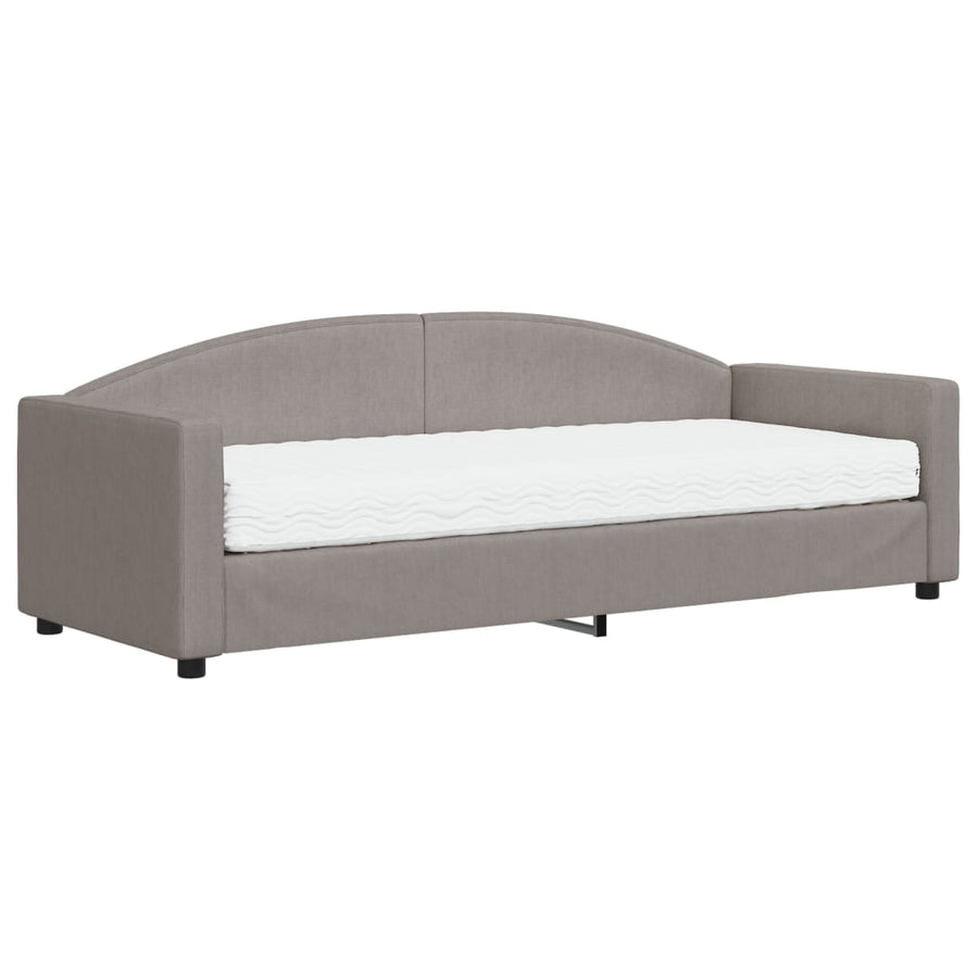 Slaapbank Stof 80 x 200 cm Taupe met matras