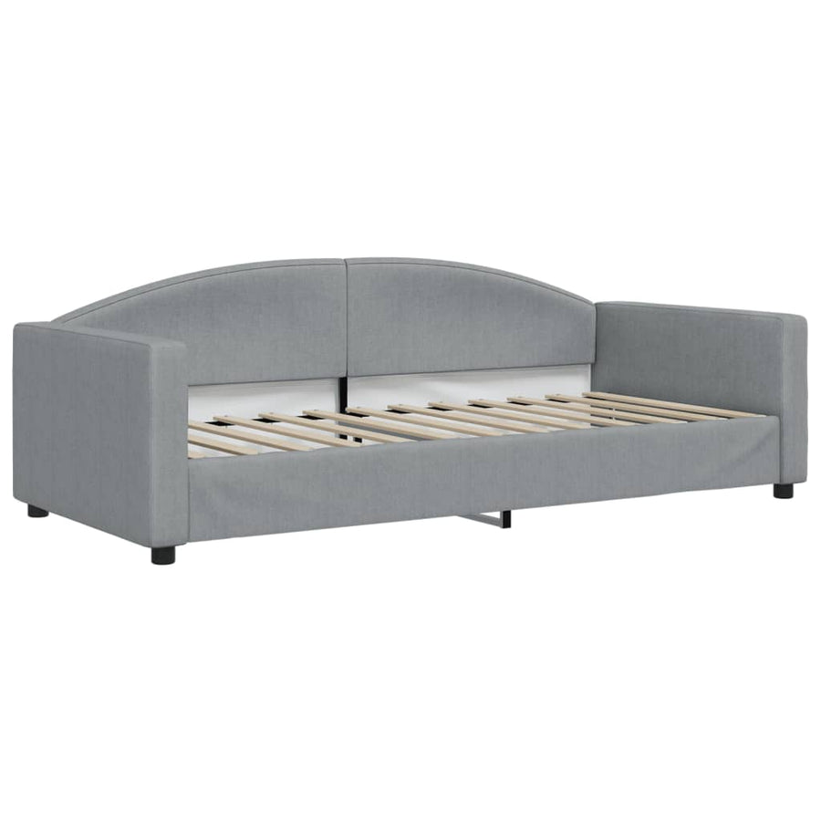 Slaapbank Stof 90 x 200 cm Lichtgrijs met matras