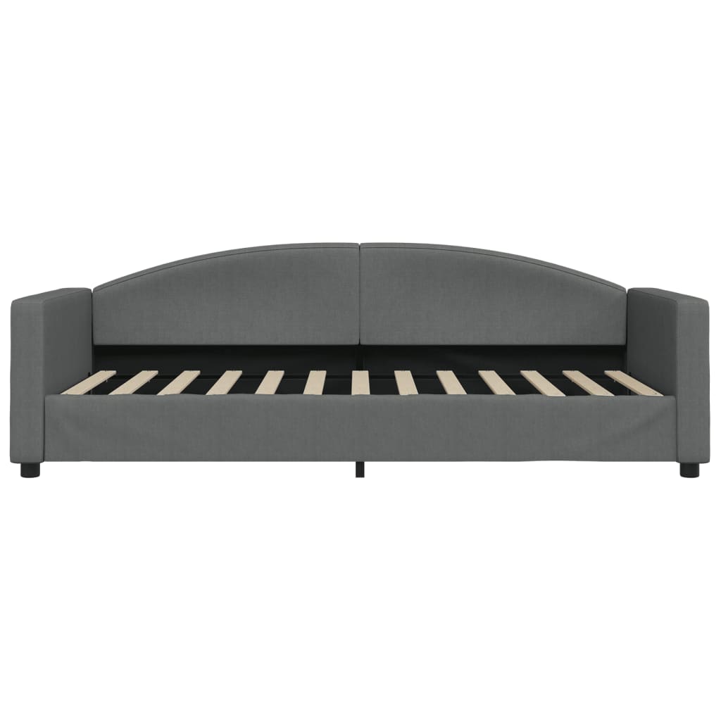 Slaapbank Stof 90 x 200 cm Donkergrijs met matras
