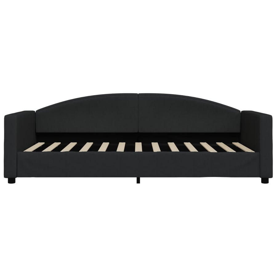 Slaapbank Stof 90 x 200 cm Zwart met matras