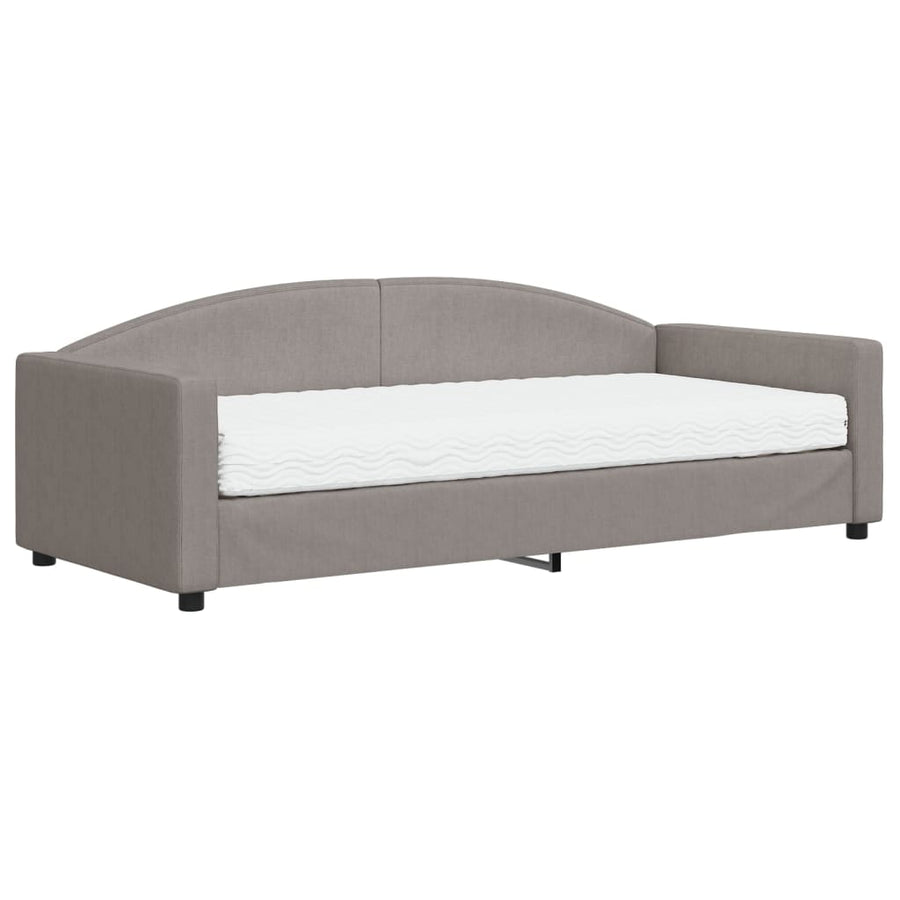 Slaapbank Stof 90 x 200 cm Taupe met matras