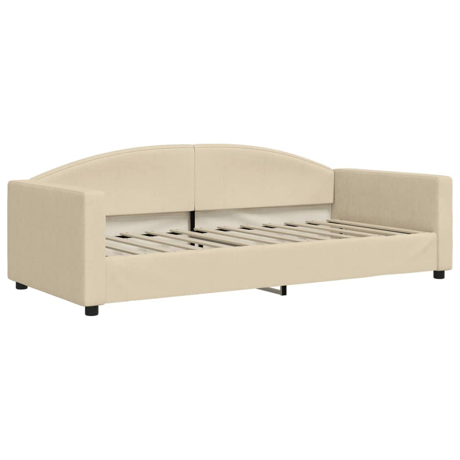 Slaapbank Stof Kleurig 90 x 200 cm Crème met matras