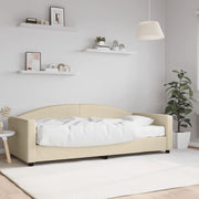 Slaapbank 90x200 cm stof crèmekleurig