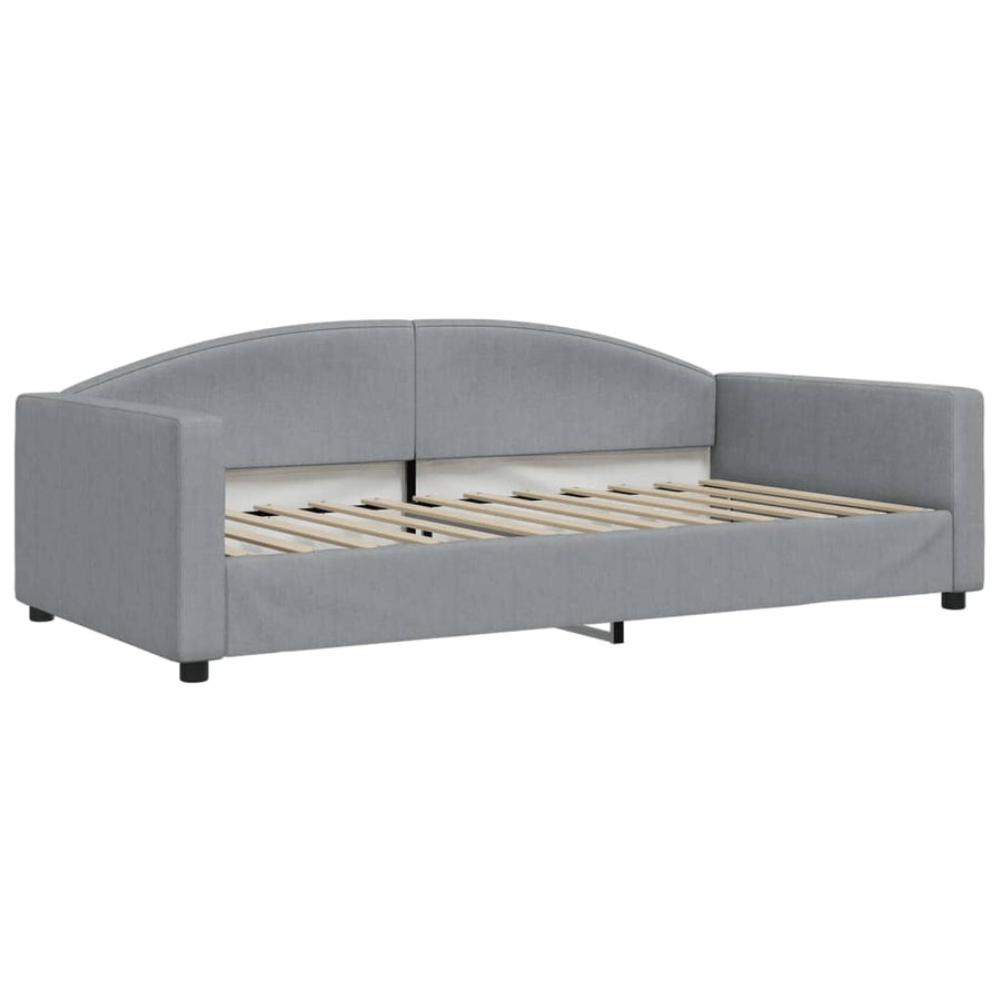 Slaapbank met matras 100x200 cm stof lichtgrijs 100 x 200 cm Lichtgrijs met matras