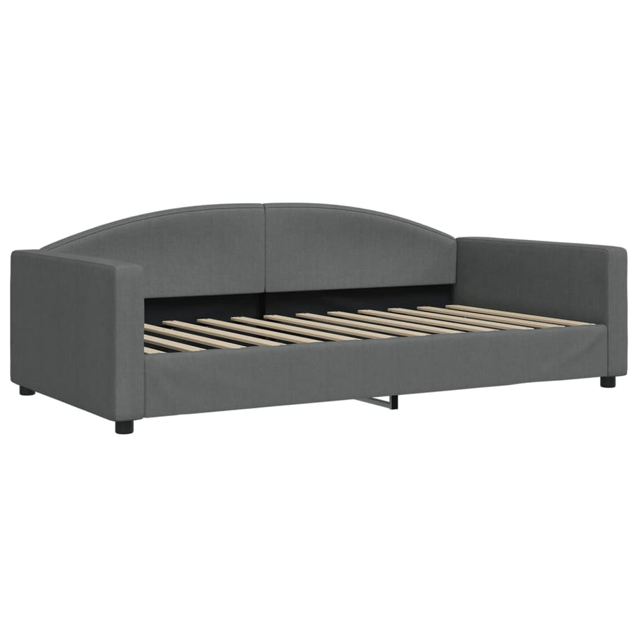 Slaapbank Stof 100 x 200 cm Donkergrijs met matras