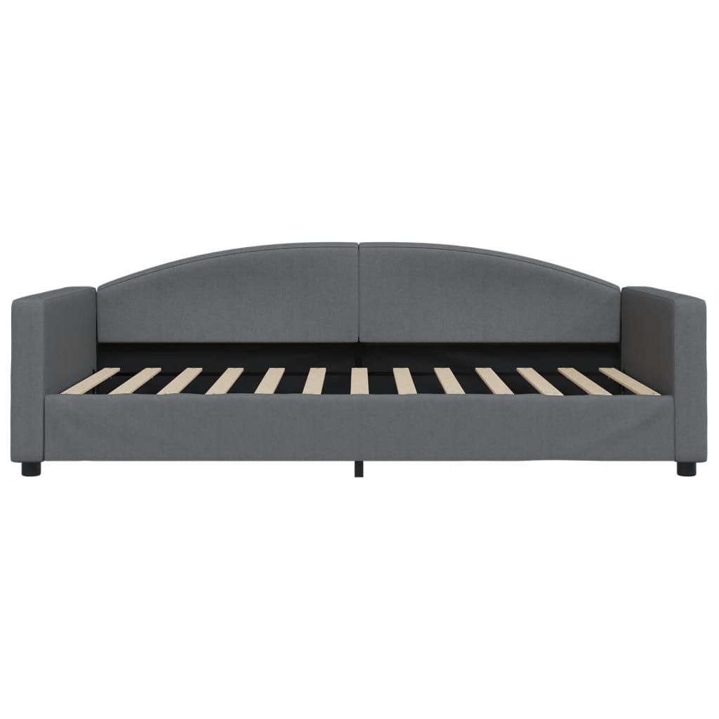 Slaapbank Stof 100 x 200 cm Donkergrijs met matras