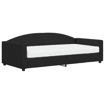 Slaapbank Stof Zwart 100 x 200 cm met matras