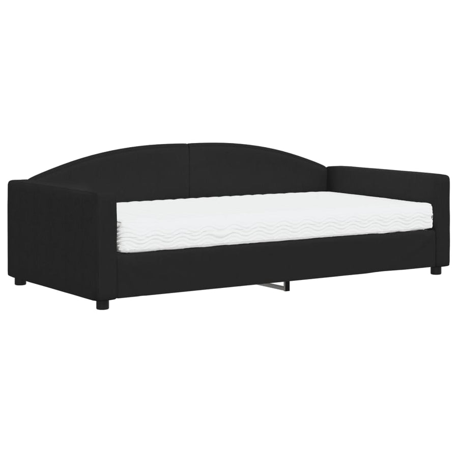 Slaapbank Stof Zwart 100 x 200 cm met matras