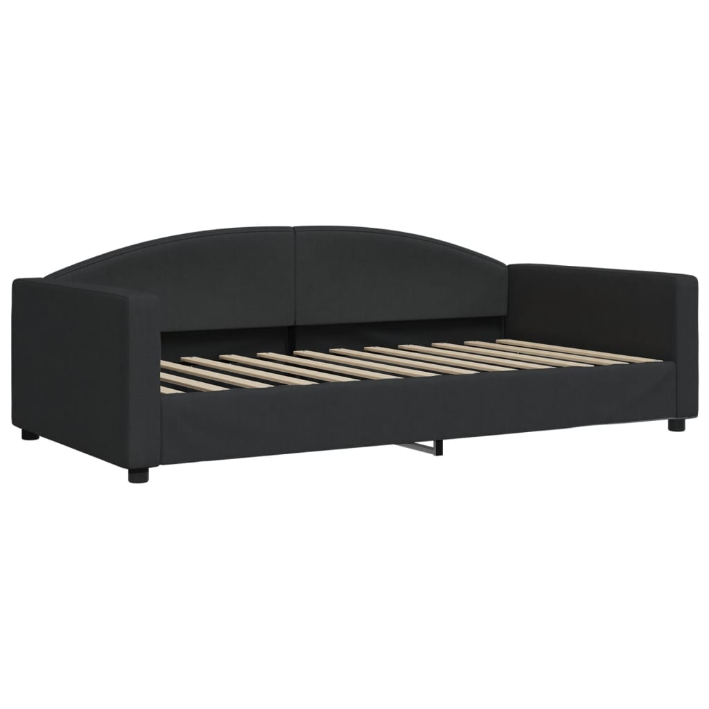 Slaapbank Stof Zwart 100 x 200 cm met matras