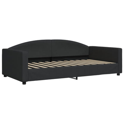 Slaapbank Stof Zwart 100 x 200 cm met matras