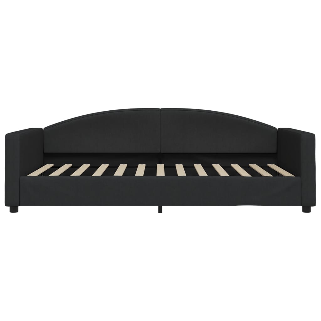 Slaapbank Stof Zwart 100 x 200 cm met matras