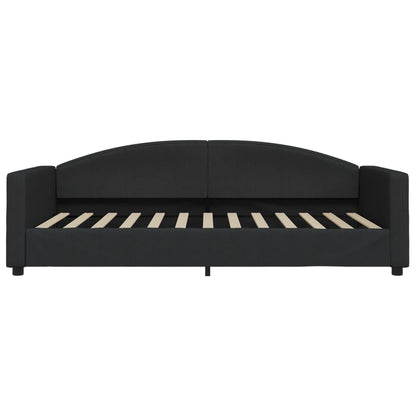Slaapbank Stof Zwart 100 x 200 cm met matras