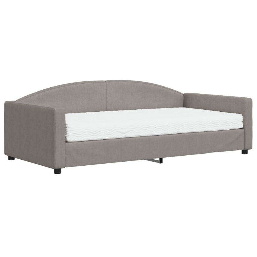Slaapbank Stof 100 x 200 cm Taupe met matras