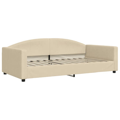 Slaapbank Stof Kleurig 100 x 200 cm Crème met matras